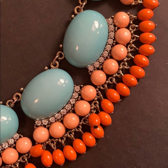 J. Crew Statement Necklace - Turquoise and Corals - Picture 2 of 5